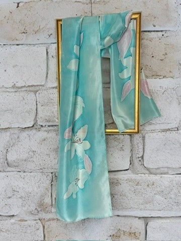 AQUA BLOOM SILK SCARF