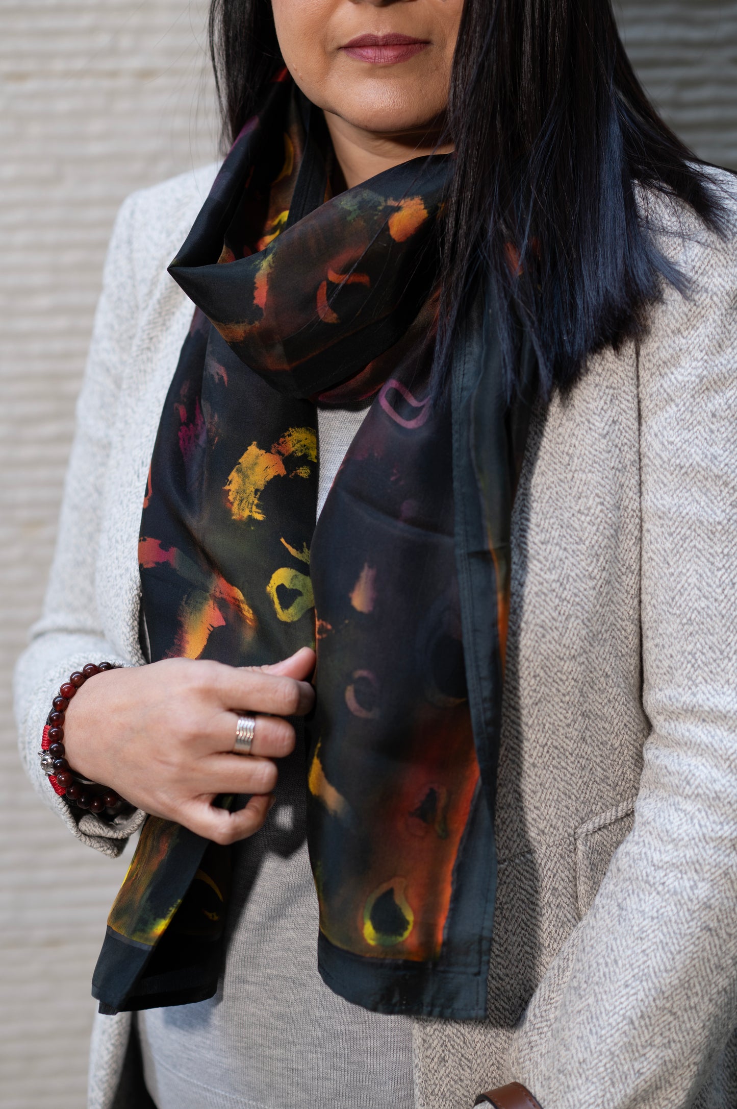 MIDNIGHT WHIMSY SILK SCARF