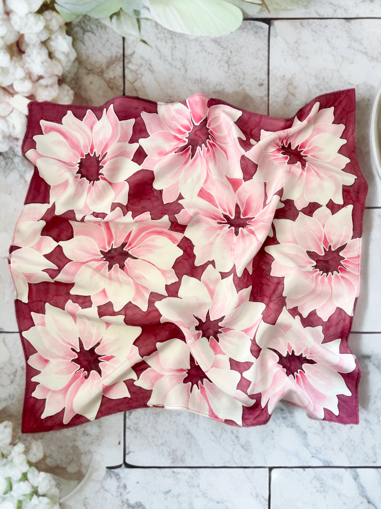 DAHLIA BLOOM SILK SCARF