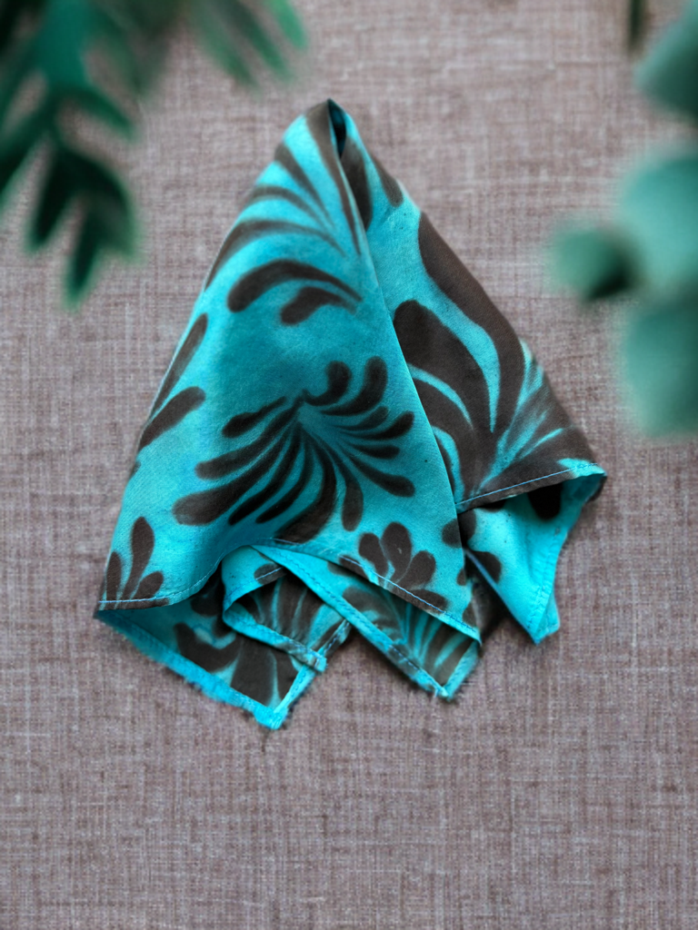 TIDAL FERN – HANDPAINTED SILK POCKET SQUARE