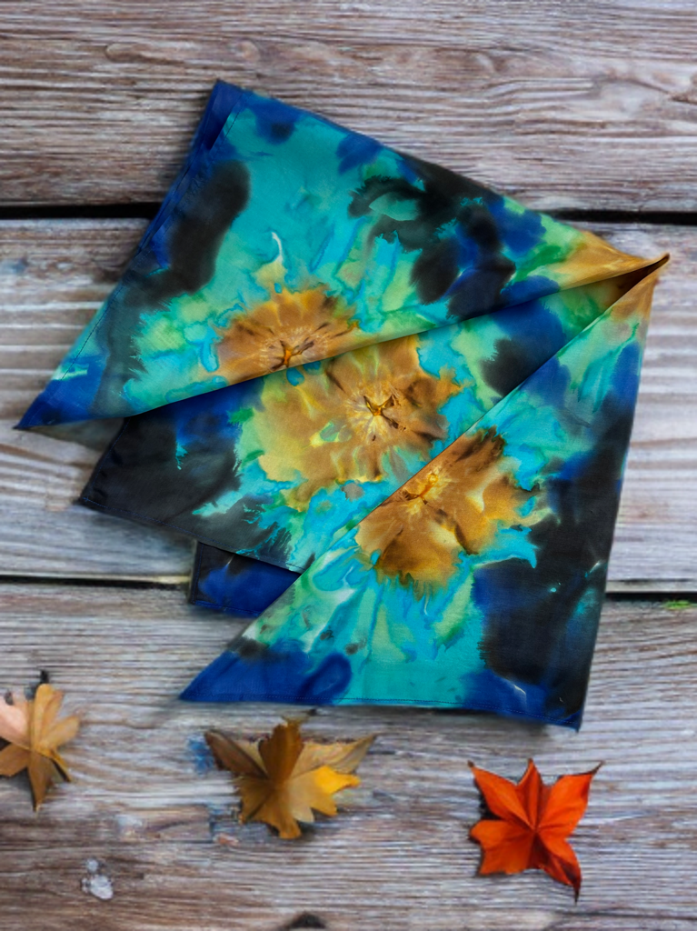 MIDNIGHT BLOOM SILK SCARF
