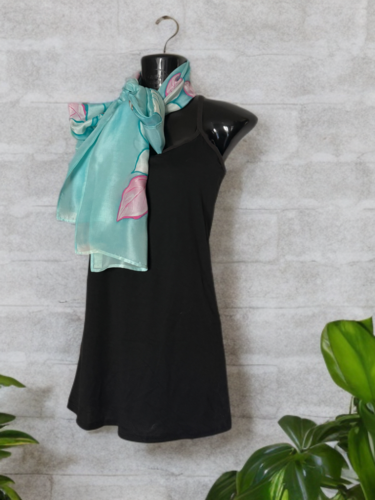 AQUA BLOOM SILK SCARF