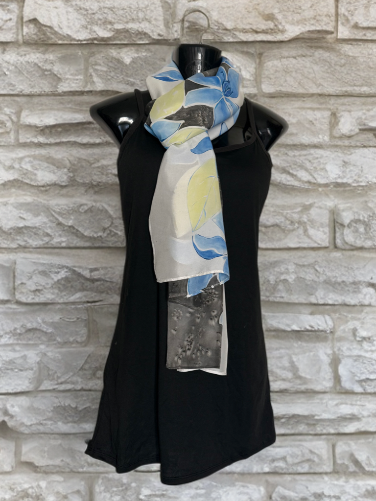 IVORY ECLIPSE – HANDPAINTED SILK SCARF