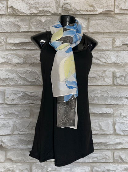 IVORY ECLIPSE – HANDPAINTED SILK SCARF
