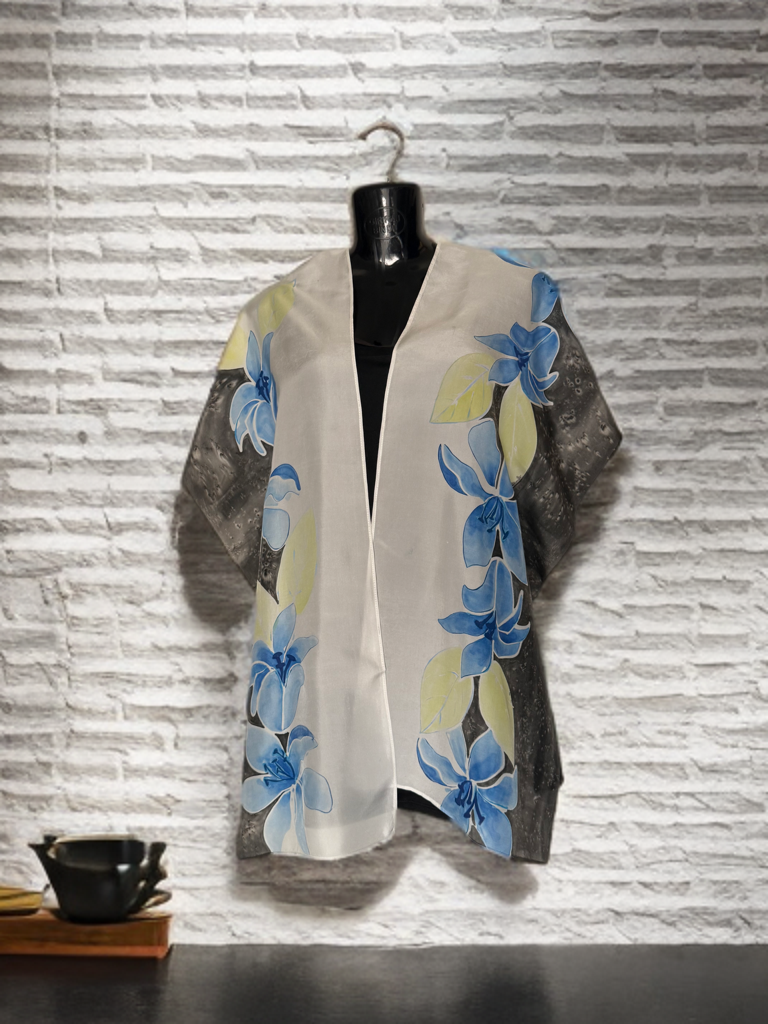 IVORY ECLIPSE – HANDPAINTED SILK SCARF