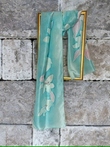 AQUA BLOOM SILK SCARF