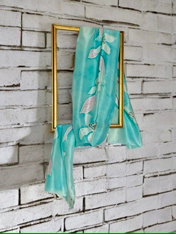 AQUA BLOOM SILK SCARF
