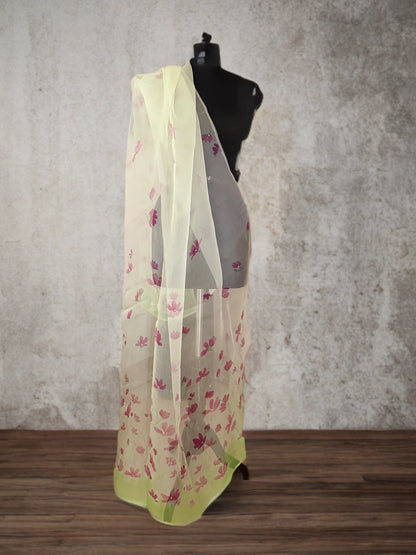 Aqua Whisper Silk Organza Dupatta