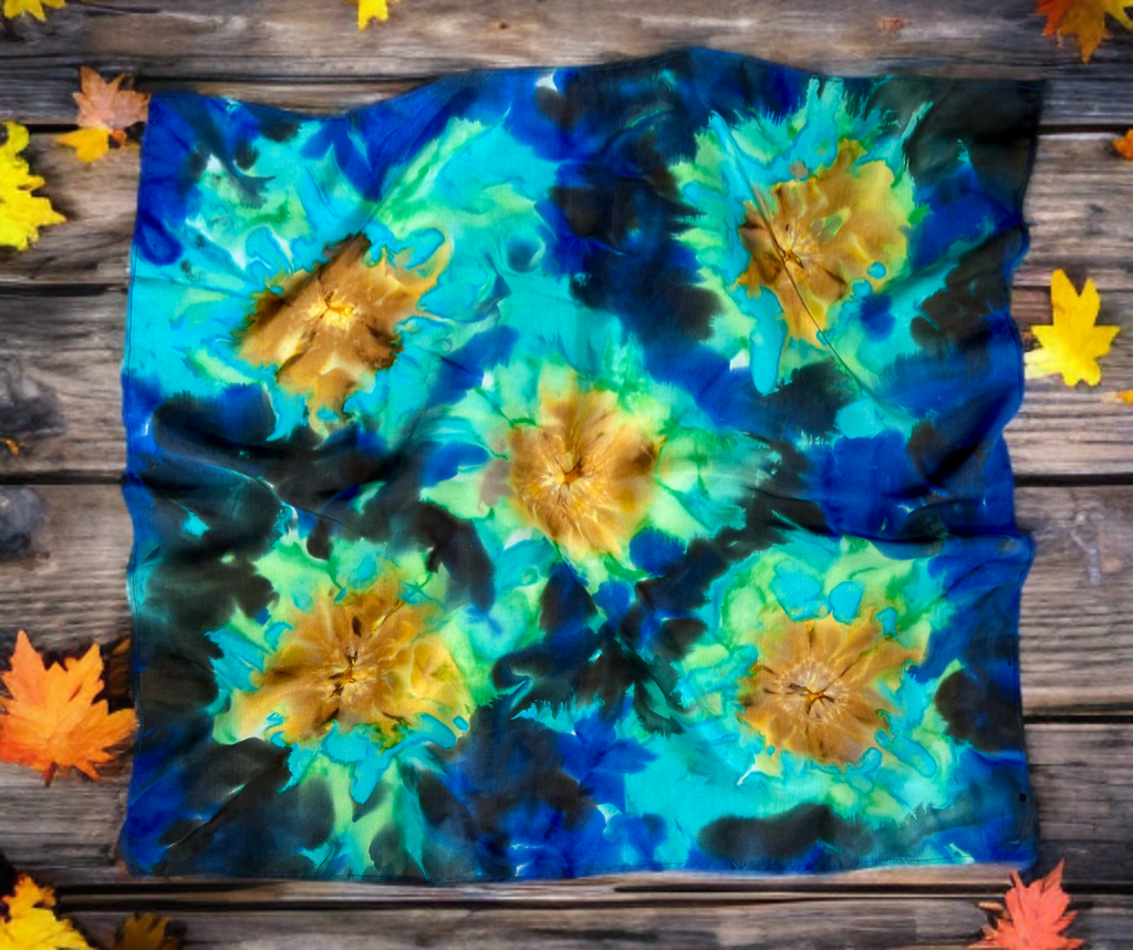MIDNIGHT BLOOM SILK SCARF