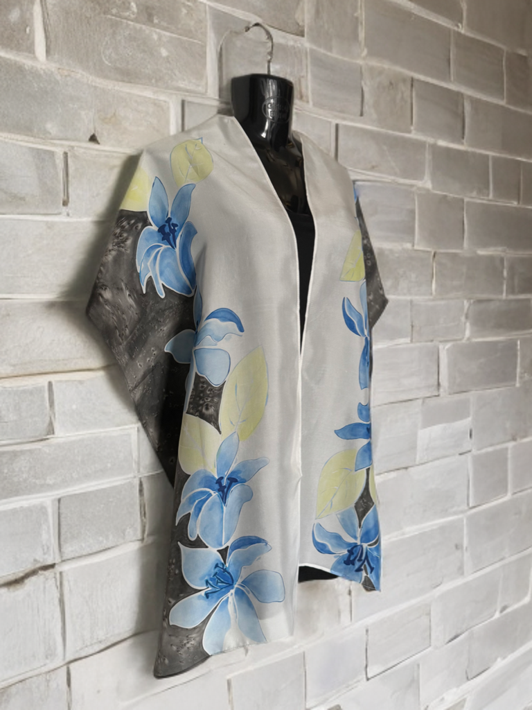 IVORY ECLIPSE – HANDPAINTED SILK SCARF