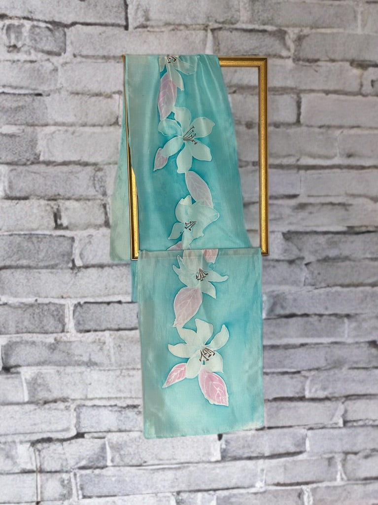 AQUA BLOOM SILK SCARF