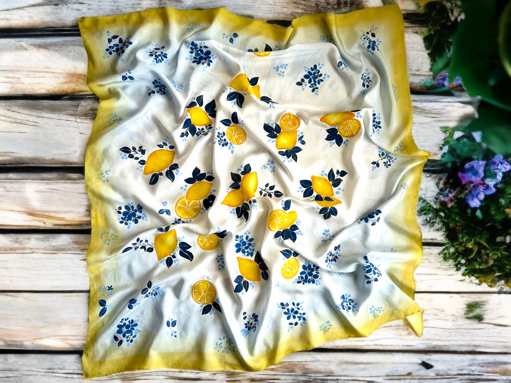 LEMON ZEST SILK SCARF