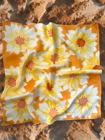 GOLDEN DAHLIA SILK SCARF