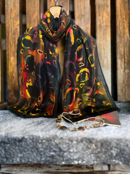 MIDNIGHT WHIMSY SILK SCARF