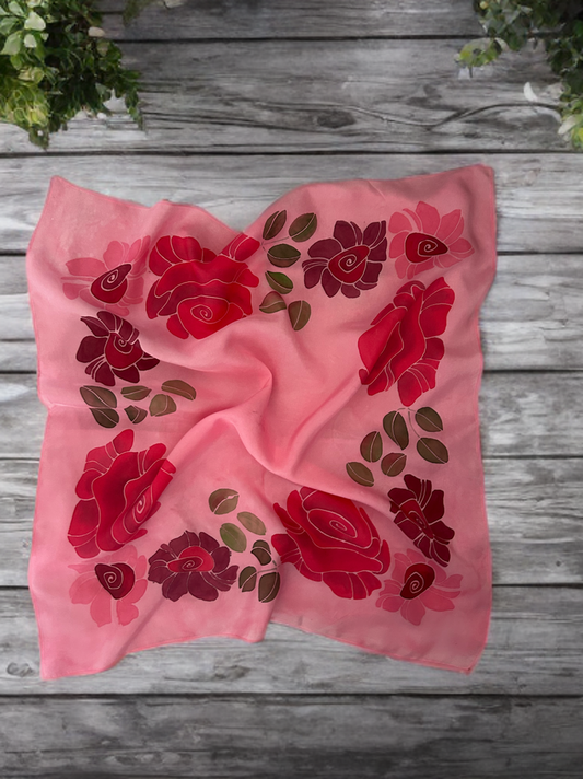 ROSE REVERIE MINI SILK SCARF