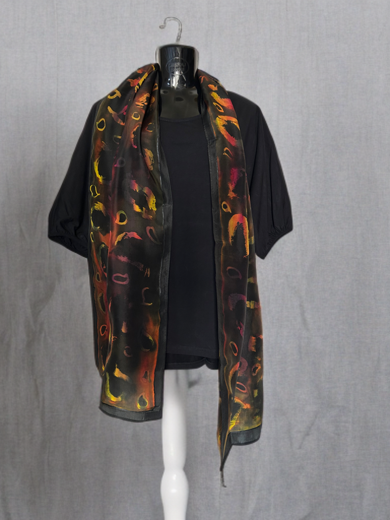 MIDNIGHT WHIMSY SILK SCARF