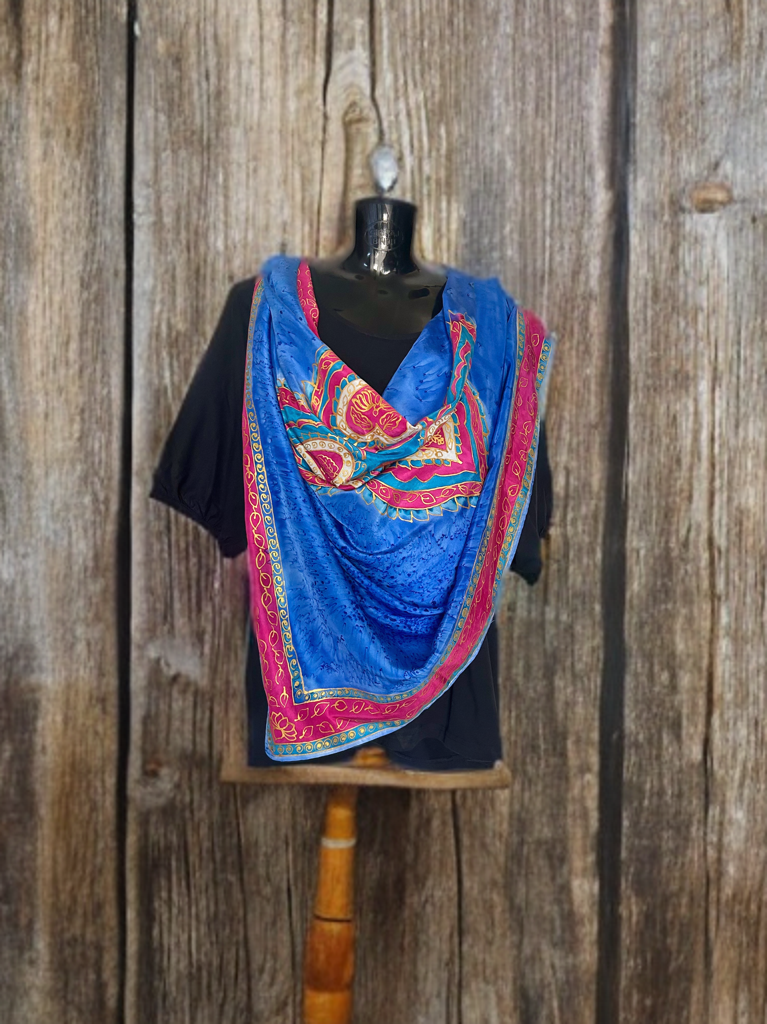 SAPPHIRE EMBRACE SILK SCARF
