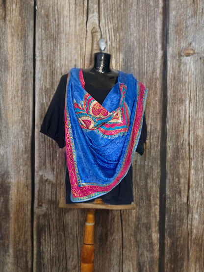 SAPPHIRE EMBRACE SILK SCARF