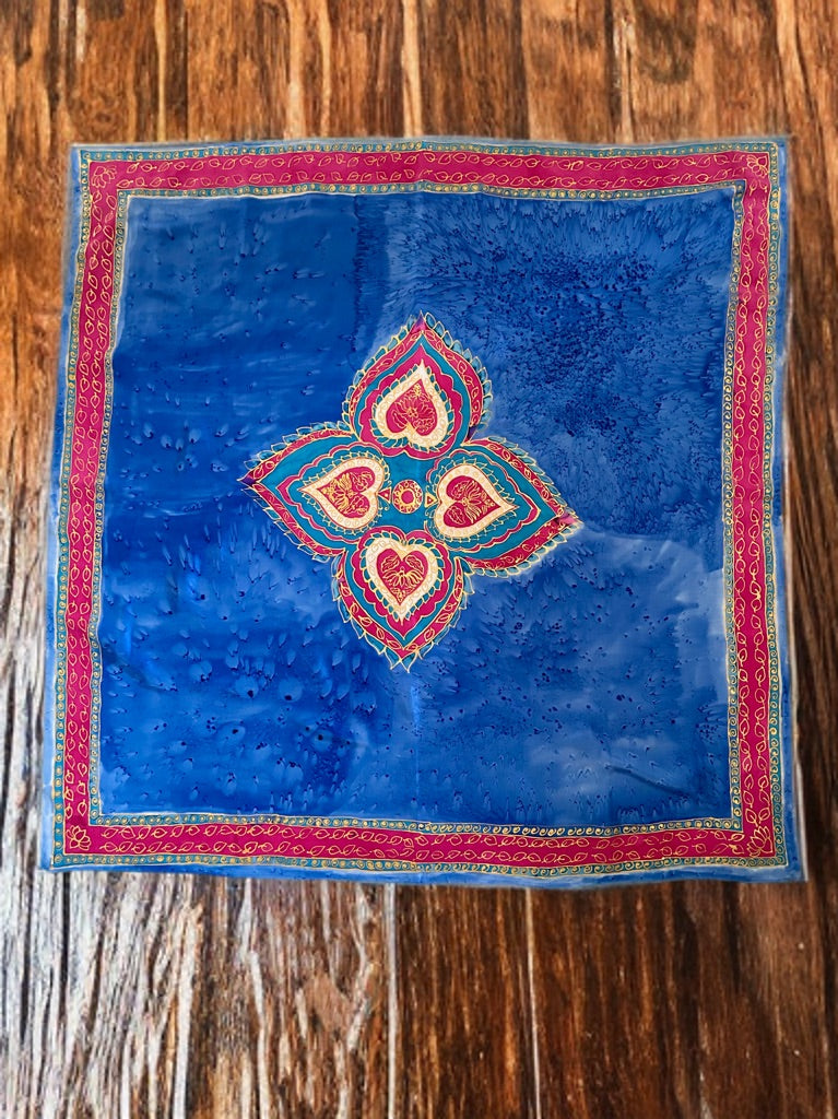 SAPPHIRE EMBRACE SILK SCARF