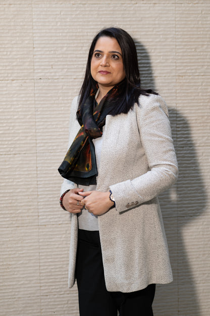 MIDNIGHT WHIMSY SILK SCARF