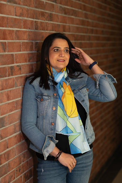 SUMMER BLOOM SILK SCARF