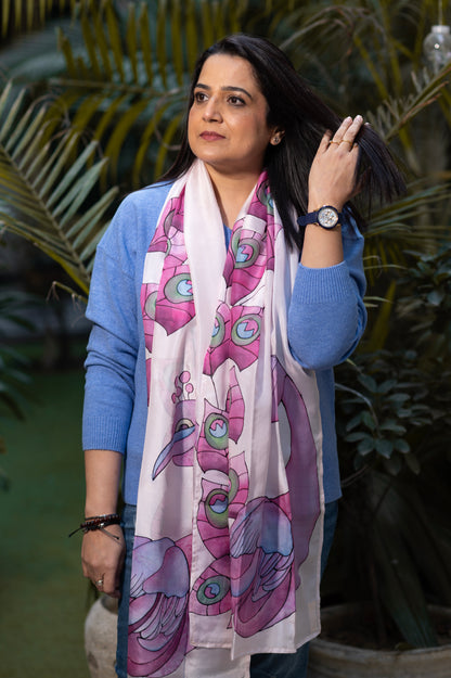 PEACOCK WHISPER SILK SCARF