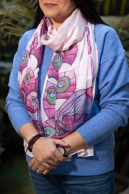 PEACOCK WHISPER SILK SCARF