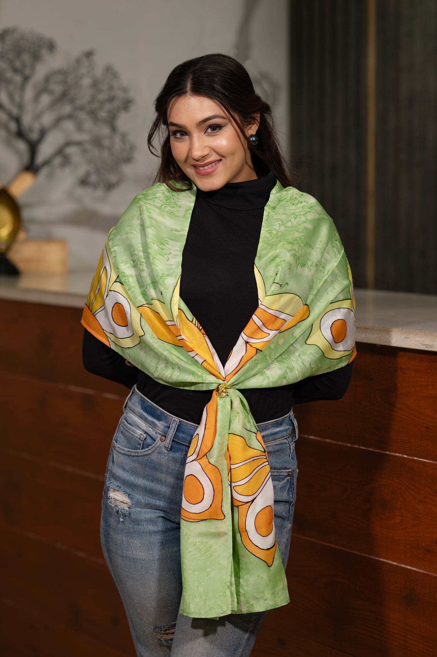 FLUTTER CHARM SILK SCARF