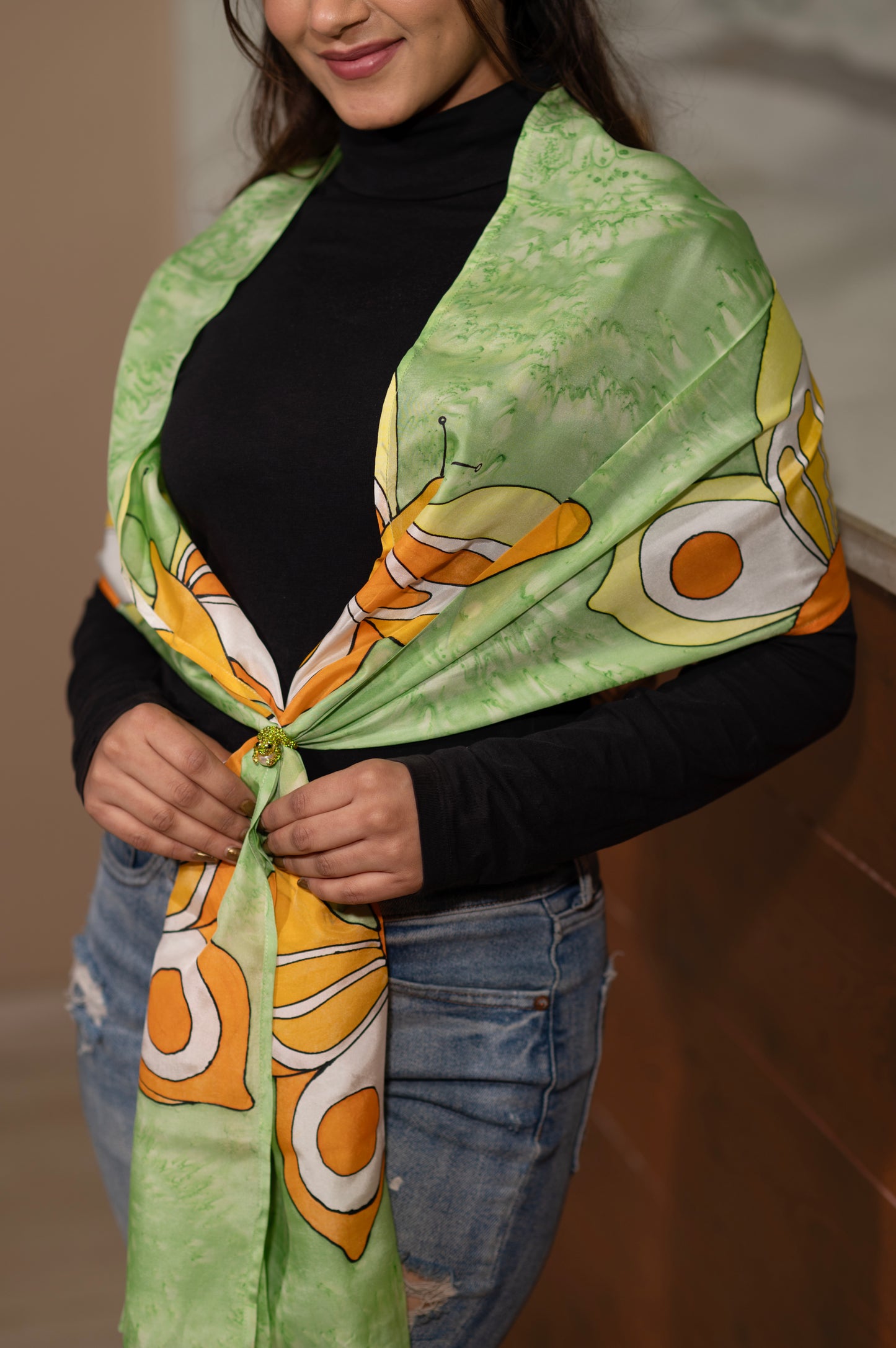 FLUTTER CHARM SILK SCARF