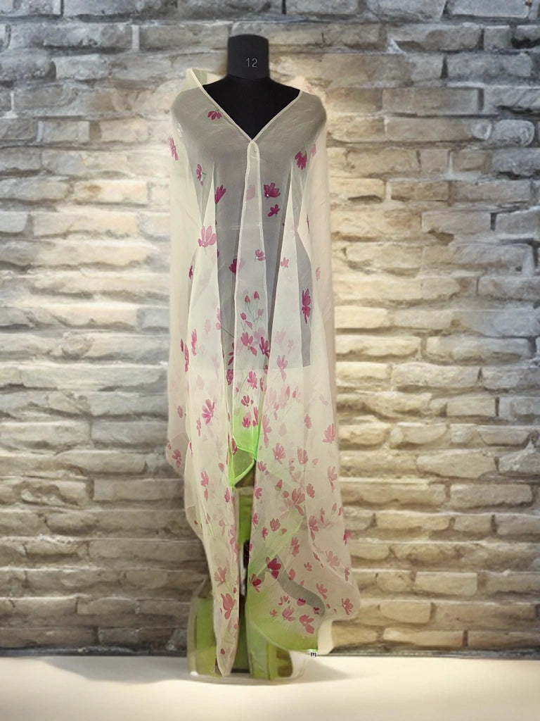 Aqua Whisper Silk Organza Dupatta