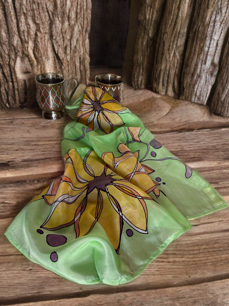 GREEN MEADOWS SILK SCARF