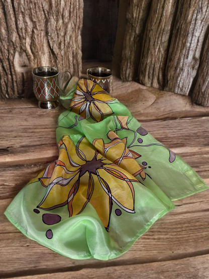 GREEN MEADOWS SILK SCARF