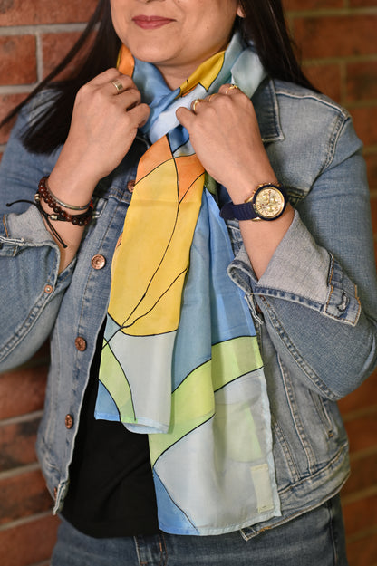 SUMMER BLOOM SILK SCARF