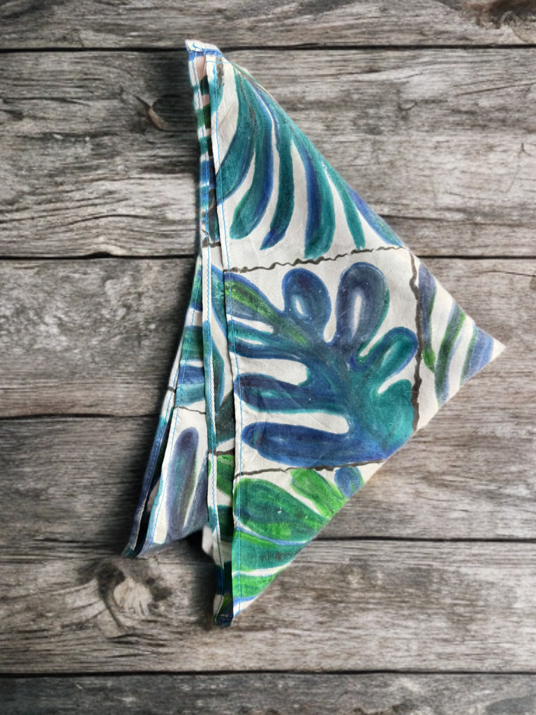 BOTANICAL MOSAIC – HANDPAINTED SILK POCKET SQUARE