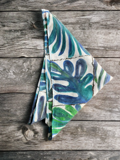 BOTANICAL MOSAIC – HANDPAINTED SILK POCKET SQUARE