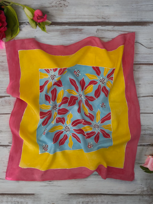 SUNBURST BLOSSOM SILK SCARF