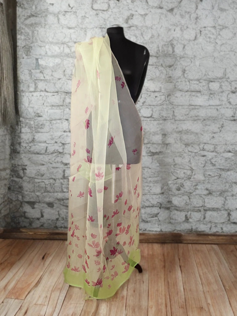 Aqua Whisper Silk Organza Dupatta