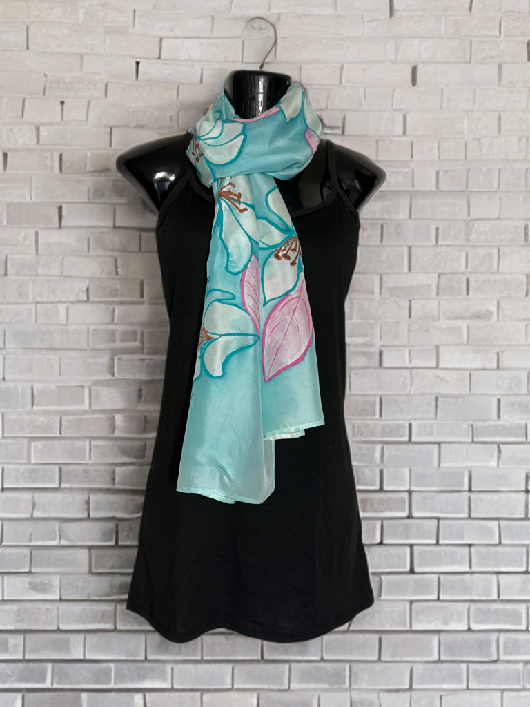 AQUA BLOOM SILK SCARF