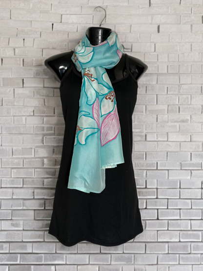 AQUA BLOOM SILK SCARF