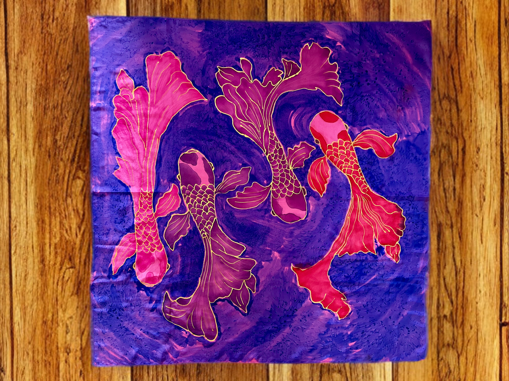 CELESTIAL KOI SILK SCARF