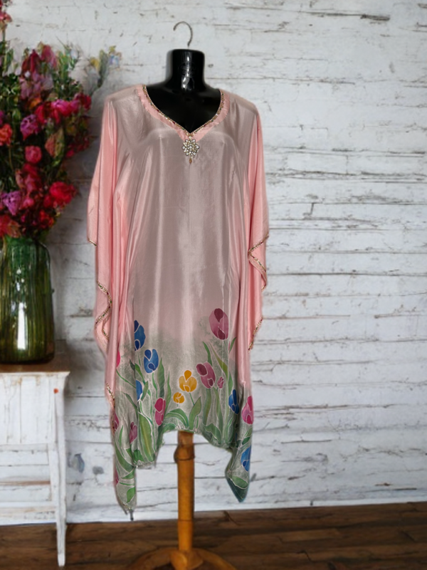 Peach Silk Kaftan - Image 4